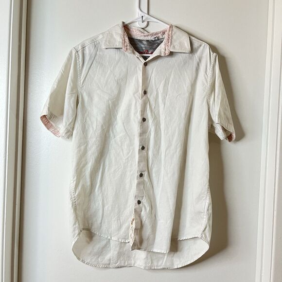 Robert Graham Shirt Mens Extra Large White Short Sleeve Button Up - Picture 1 of 10